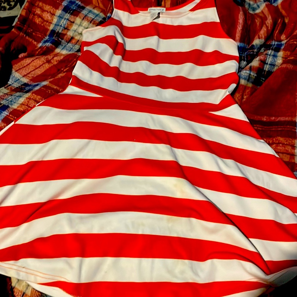 Burnt Orange and White Dress